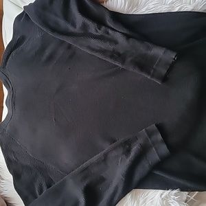 French Connection Black Thermal Crewneck Sweater